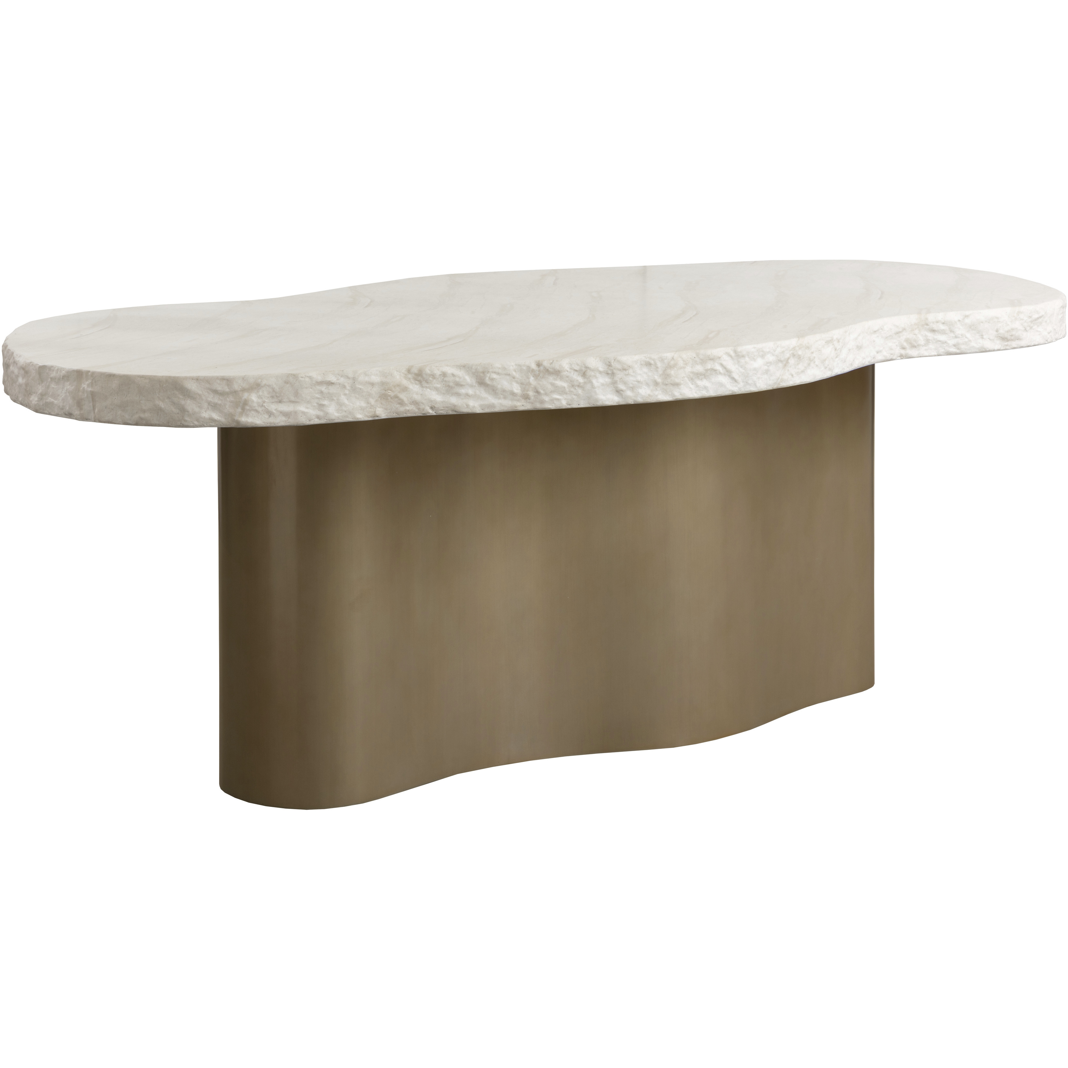 Idris 85.5 X 48 inch Antique Brass with Cream Outdoor Dining Table